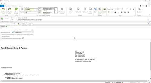 E-Workflow: beA-Nachrichten per E-Brief erstellen und über den beA-Postausgang versenden